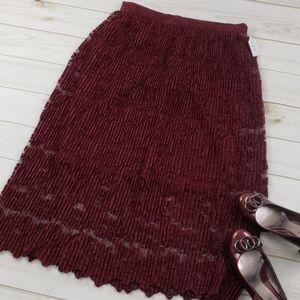 🆕️ Large 12/14 Burgendy Straight/A line Skirt.